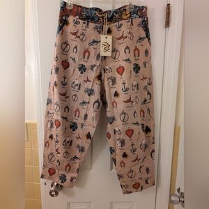 Market Of Stars Linen Lounge Crop Pants